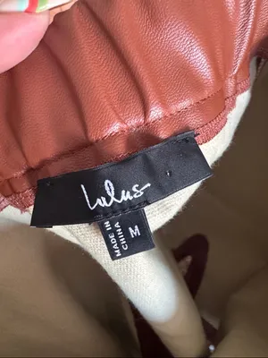 Lulus Corte Brown Vegan Leather Mini Skirt - Size M thumbnail 7