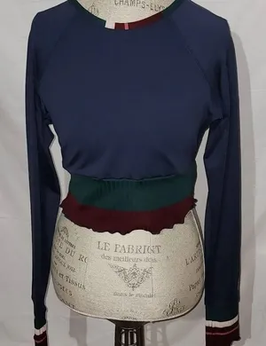 Free People Movement Womens‎ Navy Blue Pep In Your Step Long Sleeve Shirt XS thumbnail 1