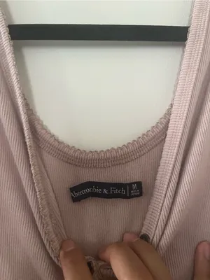 Abercrombie Pink Ribbed Sleeveless Henley Bodysuit Medium Capsule Minimalist thumbnail 4