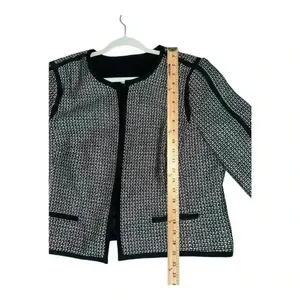 Liz Claiborne Black/White Open Front Cropped Blazer,‎ XL thumbnail 5