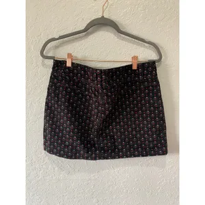 Free People Black Print Corduroy Mini Skirt Size 29 Boho Preppy thumbnail 5