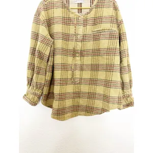 Free People We The Free Perfect In Plaid Pullover Blouse Top Shirt Size Small thumbnail 9