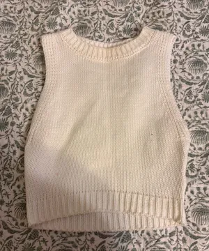 Cream Knit Sweater Tank White Size XS thumbnail 1