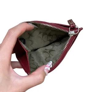 Red Mahogany Vintage Leather Coach Mini Skinny ID Wallet Coin Purse Card Holder thumbnail 4