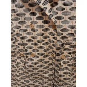 GAP Trench Coat, Geo Print, Ivory, Black & Tan, Sz: XS No Belt thumbnail 15