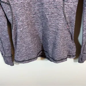 Lululemon Race Your Pace 1/2 Zip Gray Purple Striped‎ 4 thumbnail 5