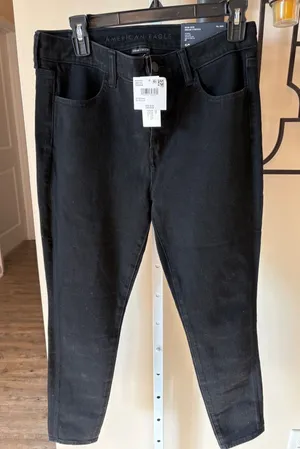 American Eagle High Rise Dream Stretch Jegging Proper Black 10 Short 30W 2654 thumbnail 1