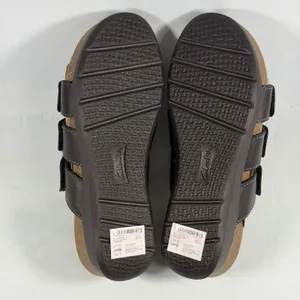 Clarks Size-8.5M Womens Calenne Lily Black Leather Casual Sandals Shoes‎ thumbnail 4