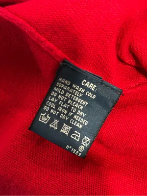 Ralph Lauren Red Drape Open Cardigan Leather Trim Women's Sweater Size Small thumbnail 6