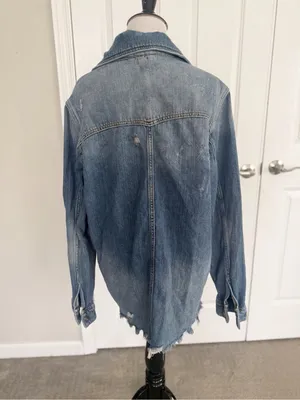 Free People Moonchild Shirt Jacket in Indigo Blue size Small thumbnail 5