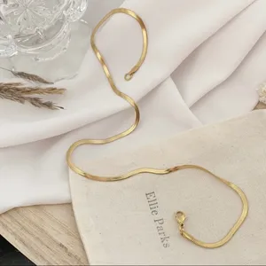 Gold Plated Herringbone Necklace thumbnail 3