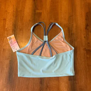 Baltogs NWT Dance Bra Top Medium Light Blue Strappy Lined Athletic Athleisure thumbnail 3