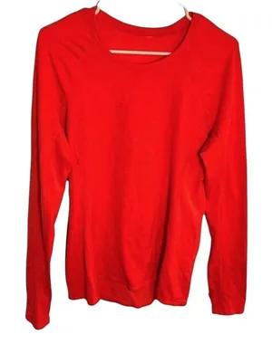 Under Armour Women's Long Sleeve Athletic T-Shirt Bright Coral Pink Fleece Lined thumbnail 1