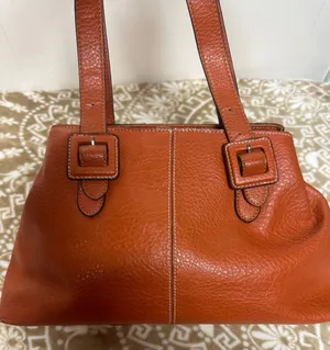 Liz Claiborne Burnt Orange Pebble Leather Shoulder Bag thumbnail 1