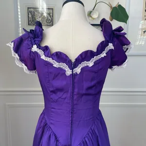 Vintage 80s Zum Zum Purple Little Bo Peep Prom Dress M 8 10 thumbnail 6