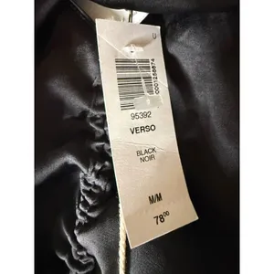 Aritzia Wilfred verso cami black satin rouched front medium NWT thumbnail 6