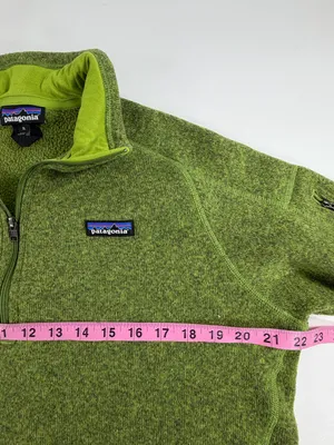 Patagonia Better Sweater Quarter‎ Zip Fleece Pullover Sage Green Womens XL Hike thumbnail 5