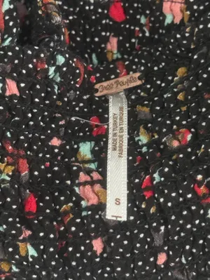 Free People Sun’s Out Halter Crop Top in Black Floral thumbnail 4