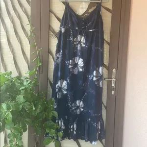 Lucky Brand Navy Blue Floral Maxi Dress thumbnail 11