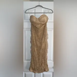Hello Molly Magical Connection Midi Dress in Gold Size 8 New with tags thumbnail 13