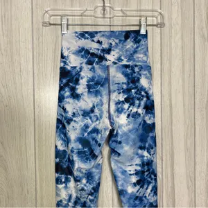 Beach Riot Sport Indigo Tie Dye Cara Printed Leggings V Crossover Waistband XS thumbnail 7