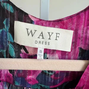 WAYF‎ sz S pink floral wrap upscale maxi dress thumbnail 3