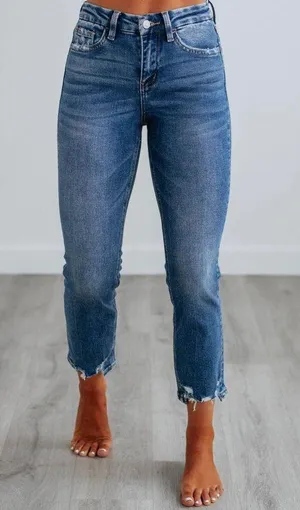 NWOT Vervet Distressed High Rise Slim Straight thumbnail 1