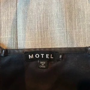Motel Brown Faux Leather Corset Top Size Small thumbnail 4