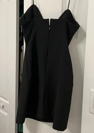 Black Rhinestone Fringe Mini Dress thumbnail 6