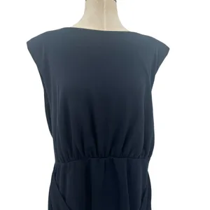 Free People Runaway Knit Mini Dress‎ Sleeveless Draped Black Size XL thumbnail 4