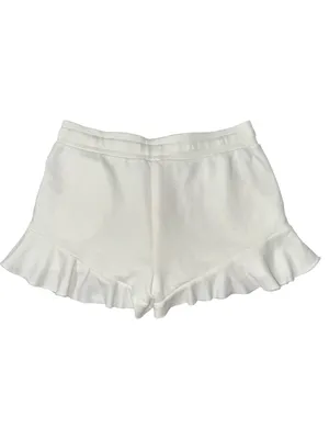 Nation LTD Women’s Size M White Ruffle Hem Drawstring French Terry Shorts thumbnail 2
