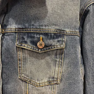 Love Tree Denim Womens Large Sherpa Lined Denim Trucker Jacket Medium Blue Wash thumbnail 3