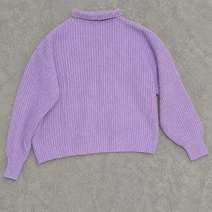 Old Navy SoSoft Women’s Small Lilac Purple Mock Neck Chunky Knit Sweater #1400 thumbnail 2