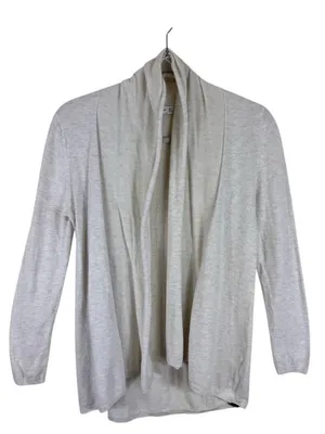 Zara Knit Cream Lightweight‎ Tight Knit Open Cardigan Sweater Nylon Viscose Sz S thumbnail 1