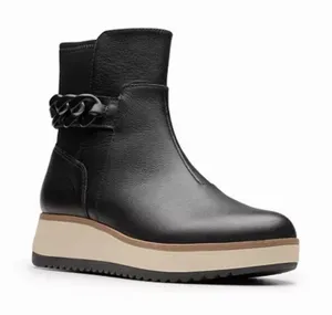 Clarks Collection Size-7M‎ Womens Zylah Rose Chelsea Boot Black Leather thumbnail 1