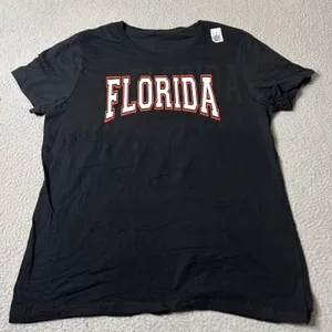 NEW Gildan Florida Graphic T-Shirt Crew Neck Short Sleeve Black‎ Large thumbnail 1