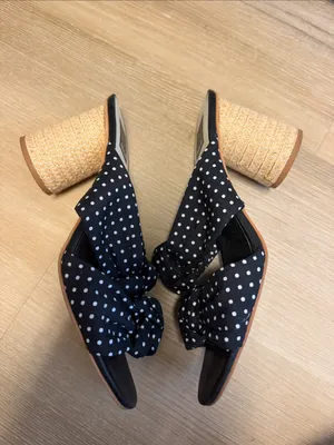 Dolce Vita Polka Dot Twisted Knot Slide Sandals Heels - Size 9 thumbnail 3