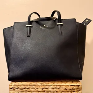Kate Spade Simple Structured Black Tote Bag with Strap & Handles thumbnail 1