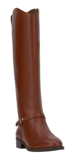 NWT On 34th Womens Firesse Riding Boots 10019685500 Cognac Leather Brown 5.5M thumbnail 1