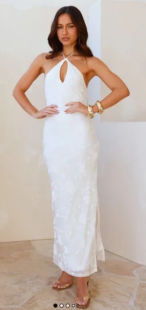 Hello molly admired from all angles halter maxi dress white thumbnail 1