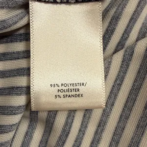 Ann Taylor striped stretch button front top blouse tie neck blouson sleeves S thumbnail 5