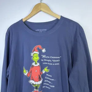 Life is Good Christmas Grinch Long Sleeve Crusher Tee XXL holiday Santa Women’s thumbnail 4