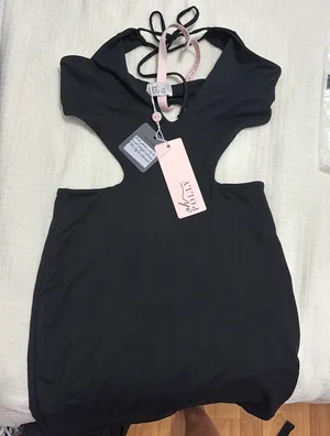 Halter Black Cutout Mini Dress thumbnail 3