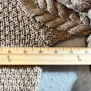 1272 | Aerie Cable Knit Chunky Pullover Cottagecore‎ Boho Sweater Tan Womens XS thumbnail 3