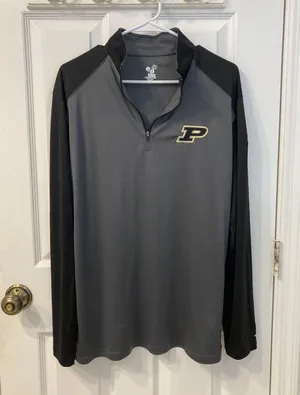 Badger Sports Purdue Boilermakers Gray Quarter Zip Pullover thumbnail 1