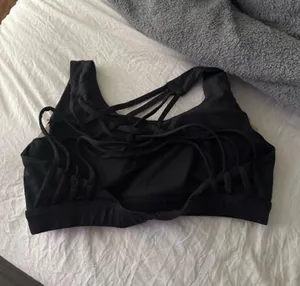 Black crossover dillards GB sports bra thumbnail 2