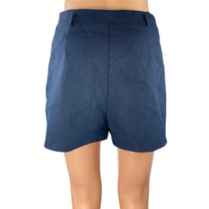 Zara Blue High Waisted Front Slit Zip Mini Straight Pencil Denim Skirt Skort MN thumbnail 3