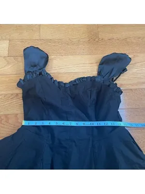 Free People Midnight Magic Mini Voluminous Black Dress Fairy Grunge Bohemian L thumbnail 10