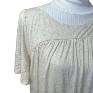 New Free People Tiered Dress Low Scoop Back Oversized Heathered Oatmeal thumbnail 2