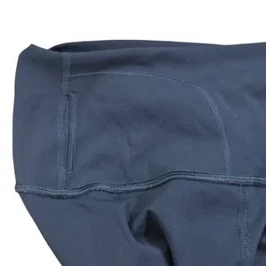 Lululemon Pant Navy Blue Fold Over Waist Yoga Leggings Size 2 thumbnail 3